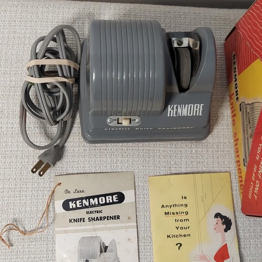 Vtg Kenmore Electric Knife Sharpener Model 8353 w/original Box, Pamplet, Booklet